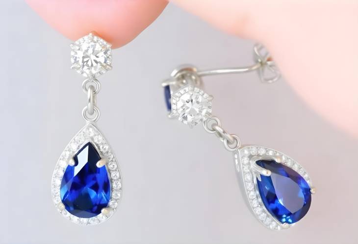 Radiant Sapphire and Diamond Halo Earrings